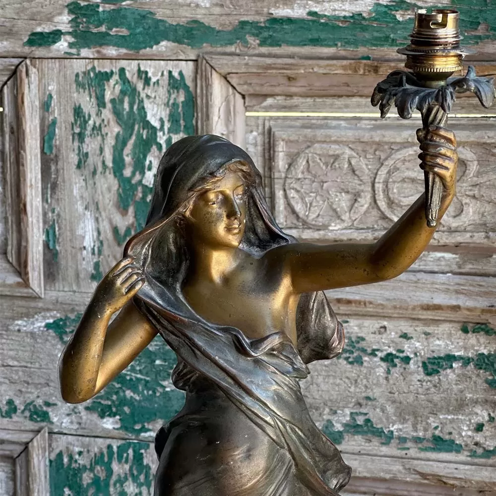 Bronze Women Sculpture lamp