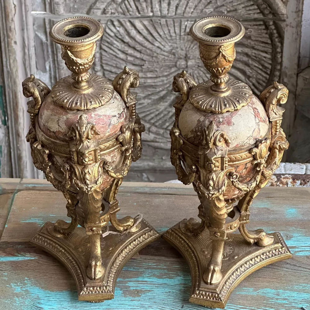 Pair Cassolettes  Marble Vases