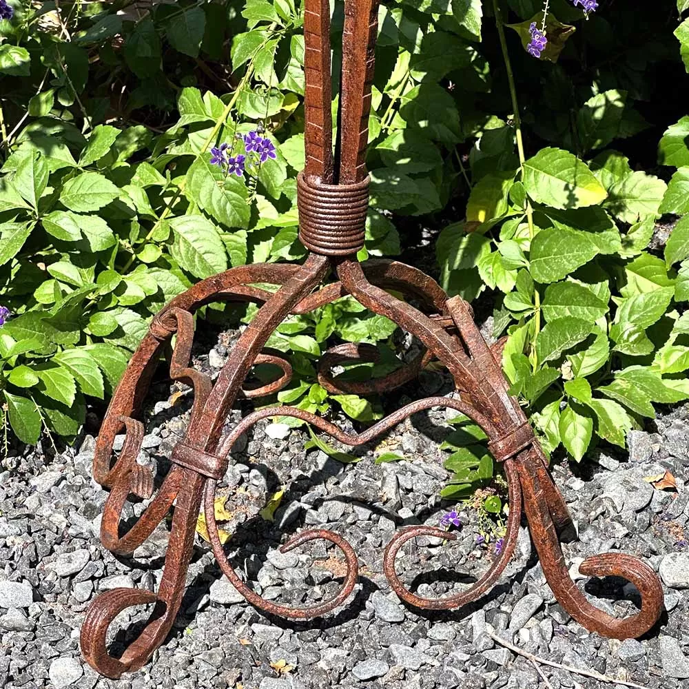 Wrought Iron Footed Flower Pot Or Candle Holder