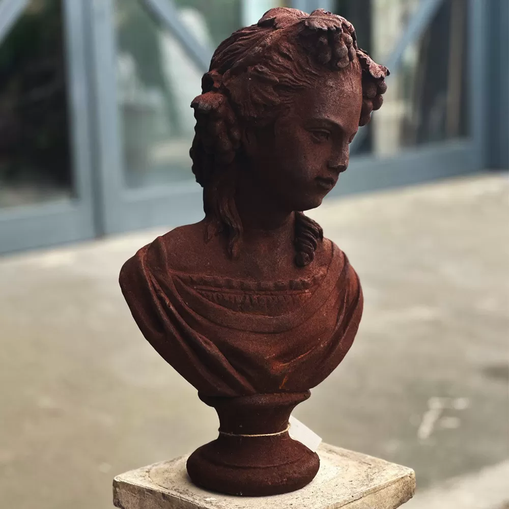 Cast Iron Bust of a Girl