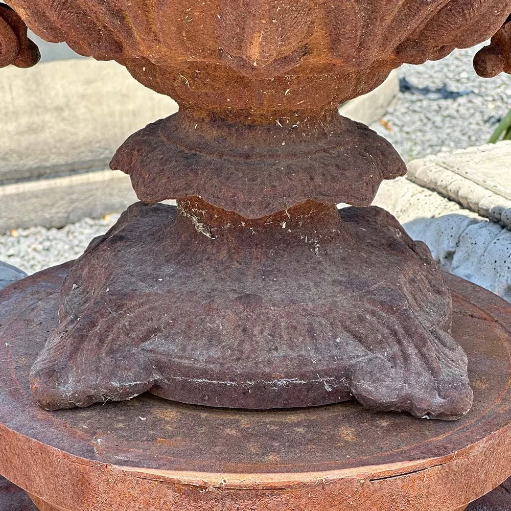 Cast Iron Flower Pot and Pedestal