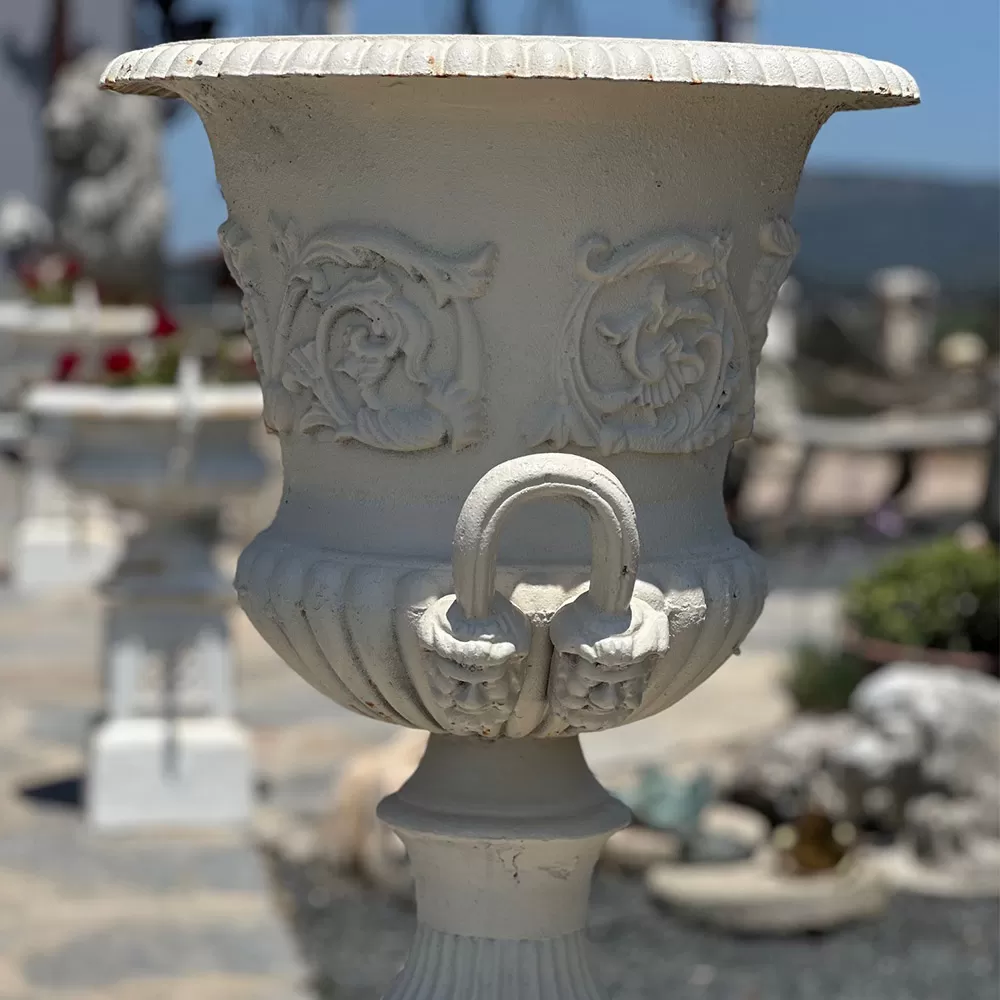 Cast Iron Vase And Pedestal