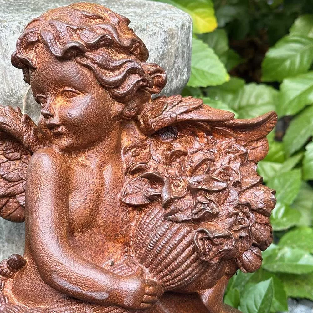 Cast Iron Angel Wall Statue