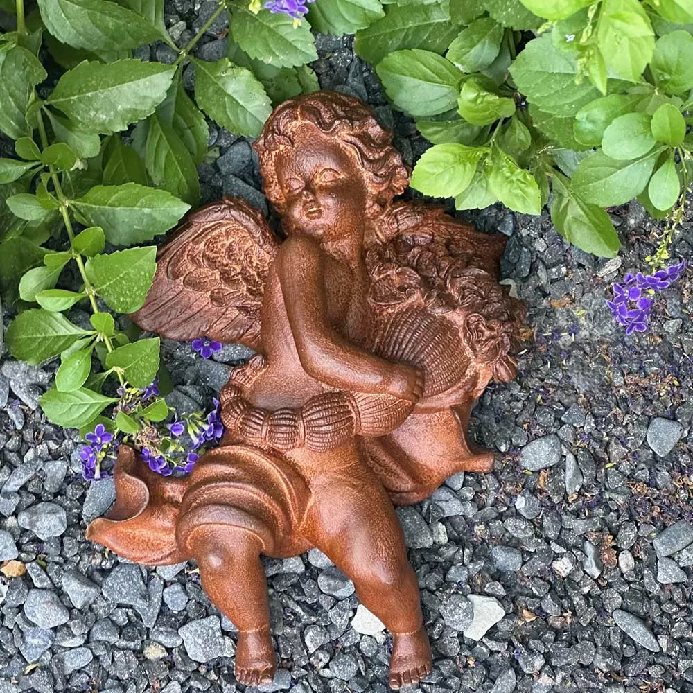 Cast Iron Angel Wall Statue