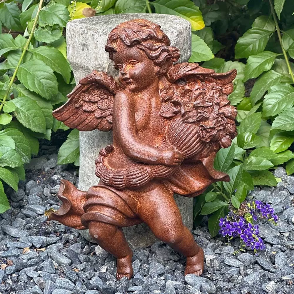 Cast Iron Angel Wall Statue