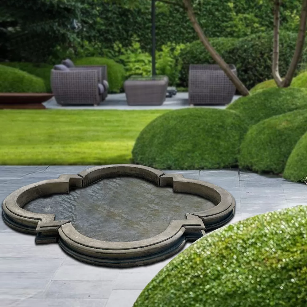 Decorative Cast Stone Circular Pool Surround from