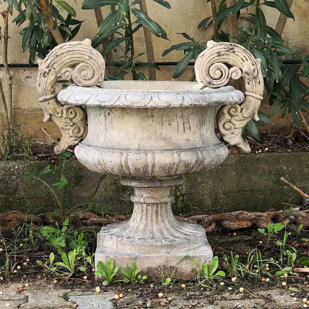 Cast Stone Flower Pot Vase