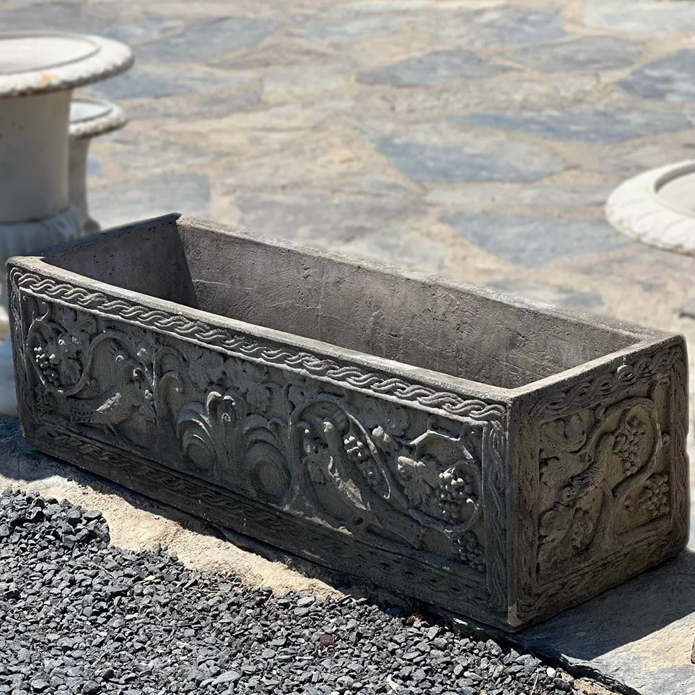 Rectangular Cast Stone Flower Pot