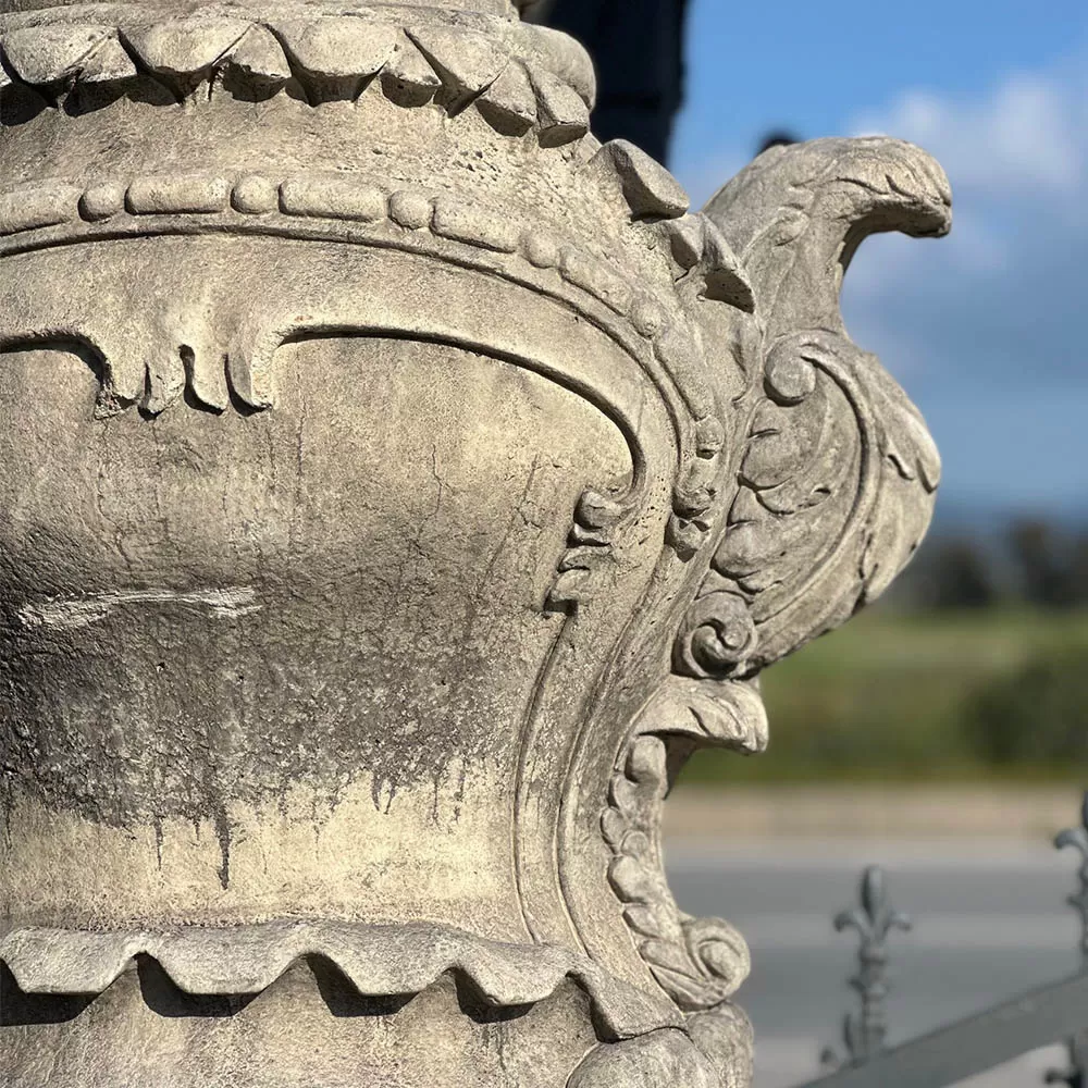 Cast Stone Vase and Base
