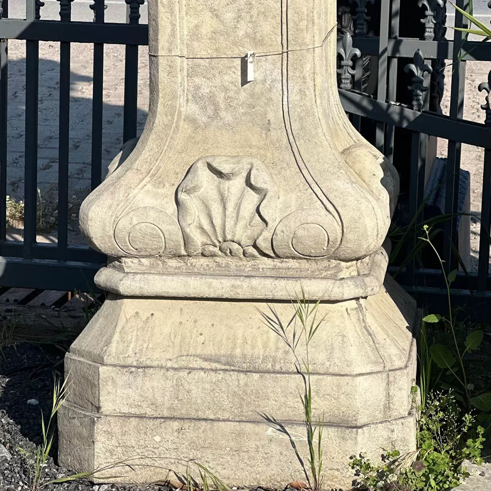 Cast Stone Vase and Base