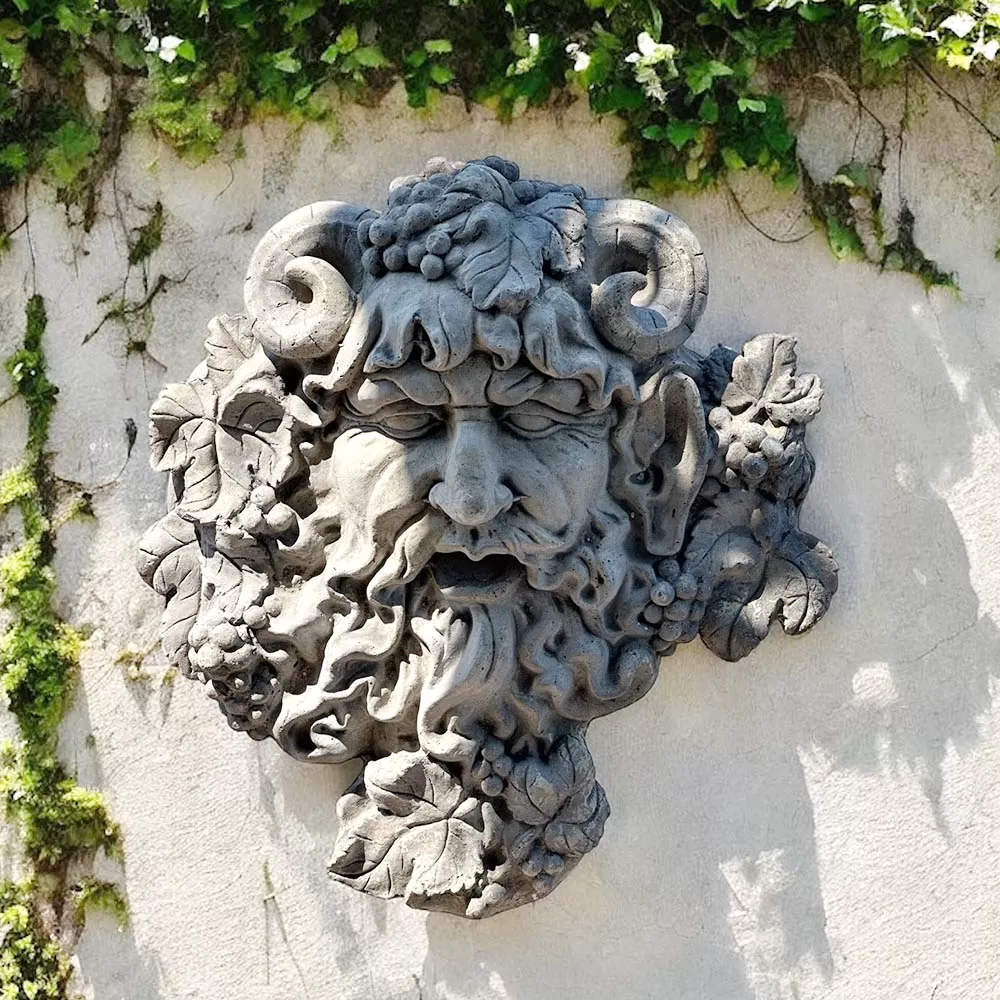 Cast Stone Bacchus Relief Wall Sculpture