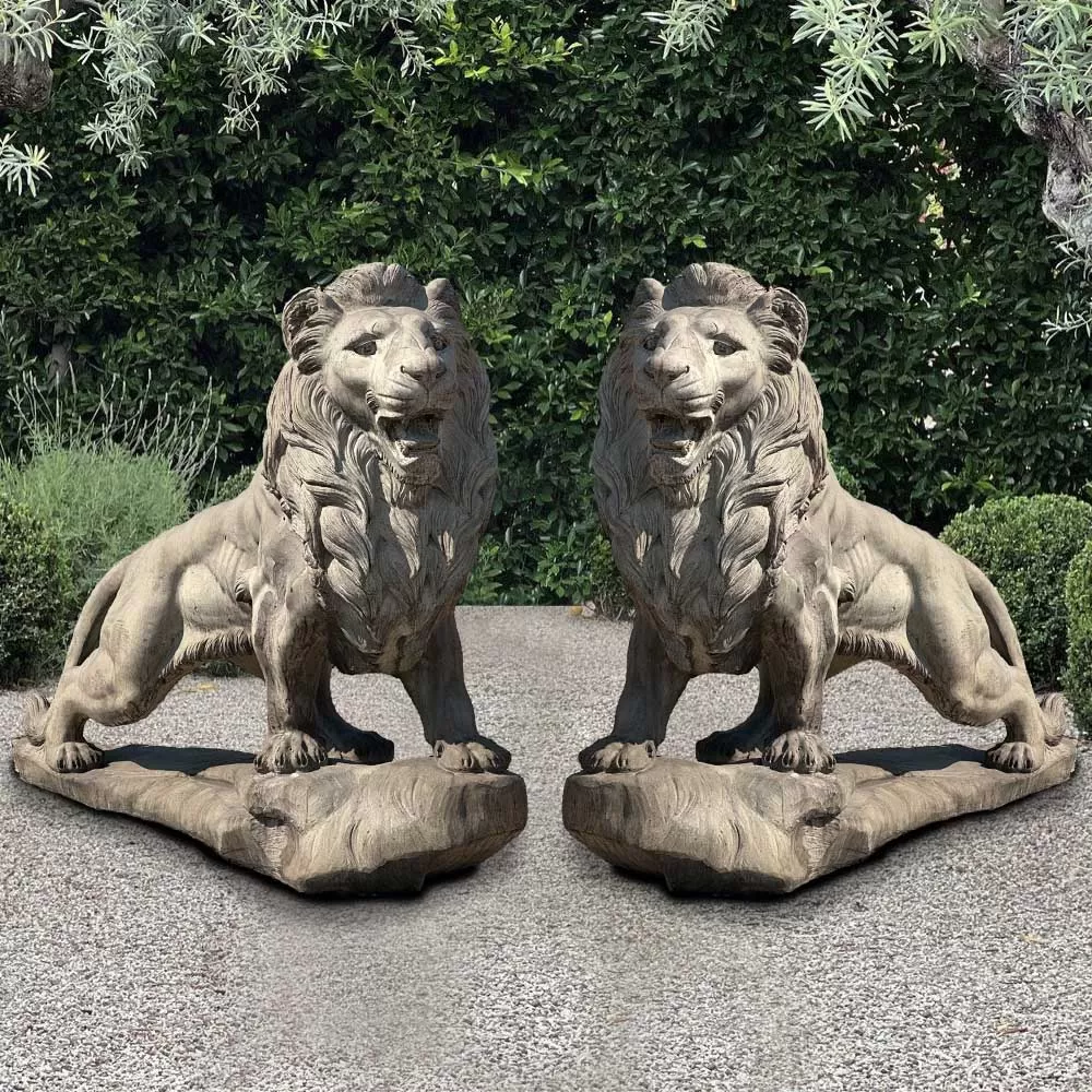 Cast Stone Double Lion Statue