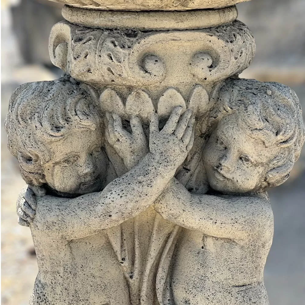 Cast Stone Pool with Child Figure