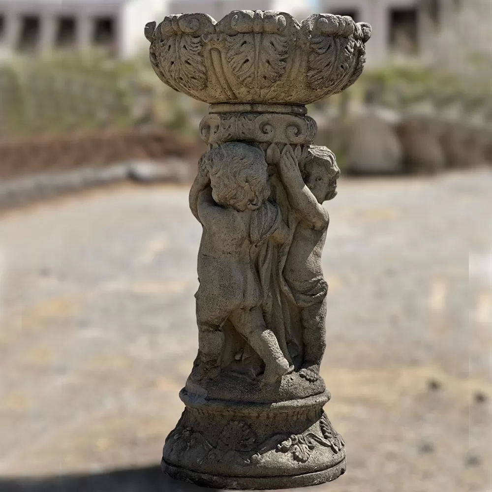 Cast Stone Pool with Child Figure