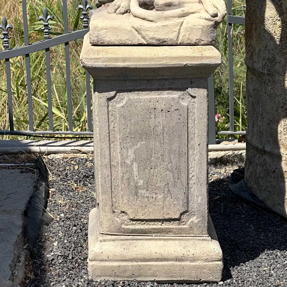 Cast Stone Roman Figured Man And Dog Statue