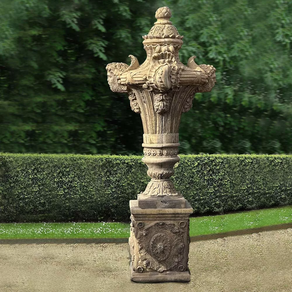 Cast Stone Vase and Pedestal