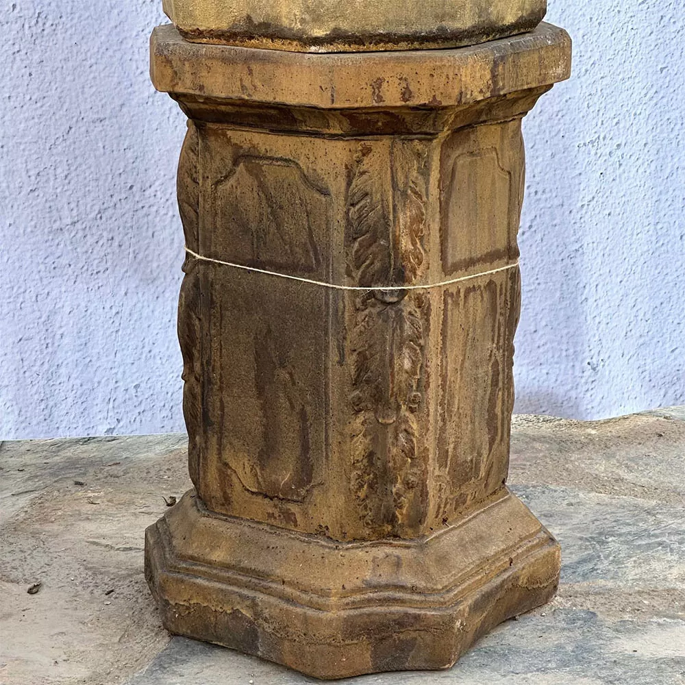 Cast Stone Lion Flowerpot and Pedestal