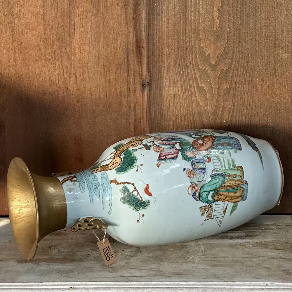 Far Eastern Hand Painted Gilded Vase