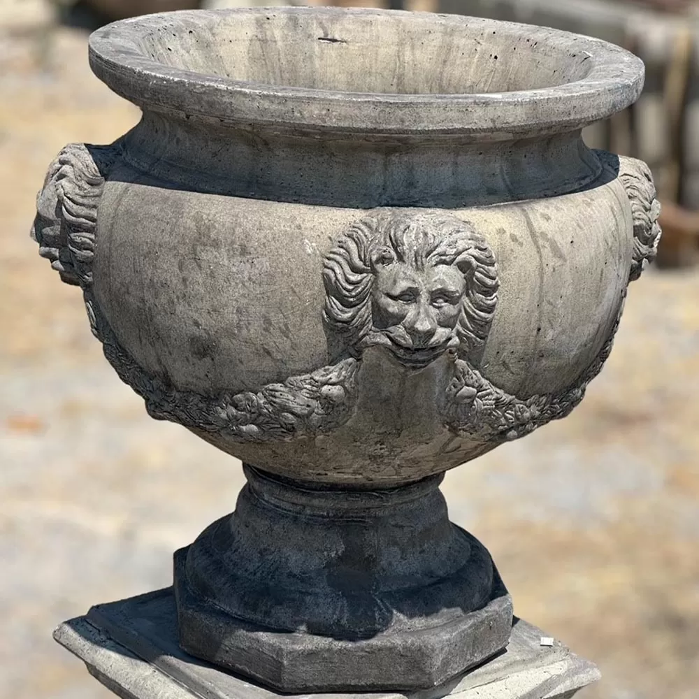 Cast Stone Flower Pot Vase