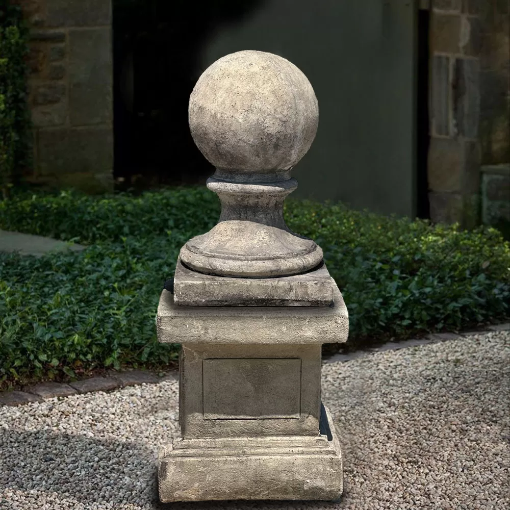 Cast Stone Ball Finial And Base