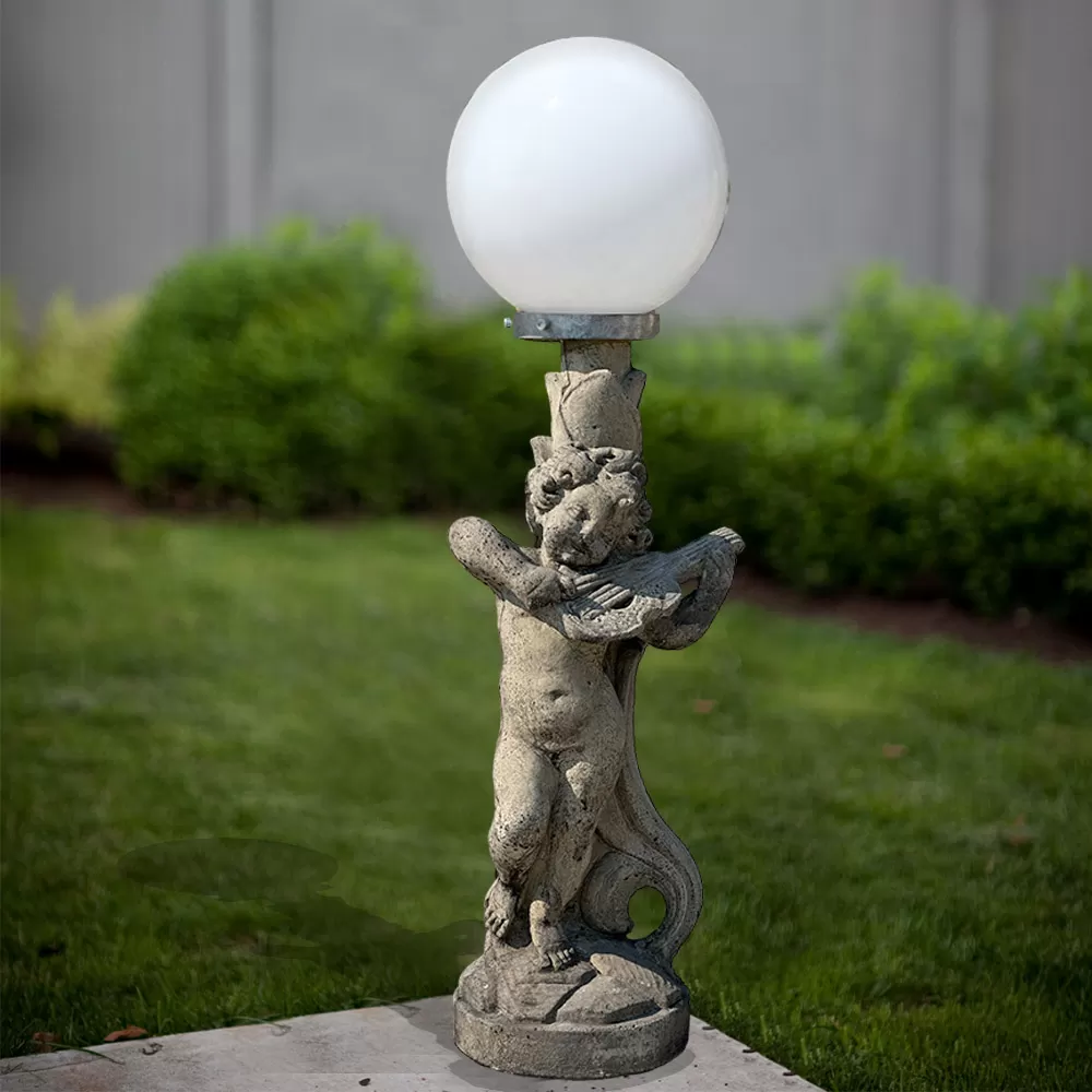 Cast Stone Angel Garden Lamp