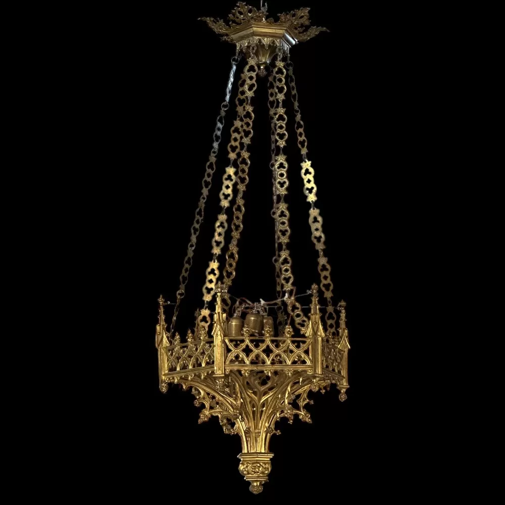 Gothic Bronze Sanctuary Lamp