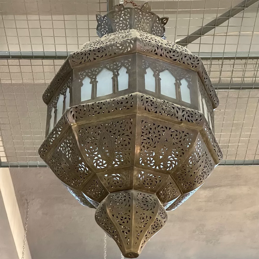 Moroccan Brass Lantern Chandelier