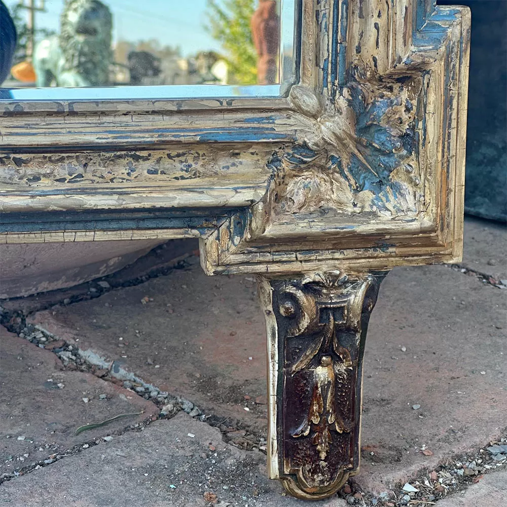 Old Wooden Hand Carved Mirror