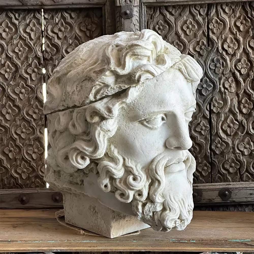 Zeus Bust Made with Compressed Marble Powder