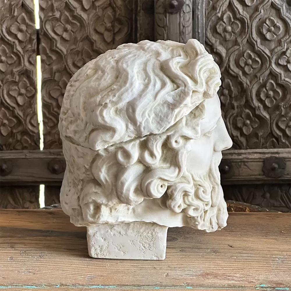 Zeus Bust Made with Compressed Marble Powder