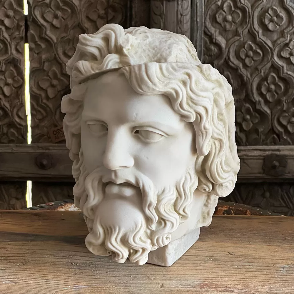 Zeus Bust Made with Compressed Marble Powder