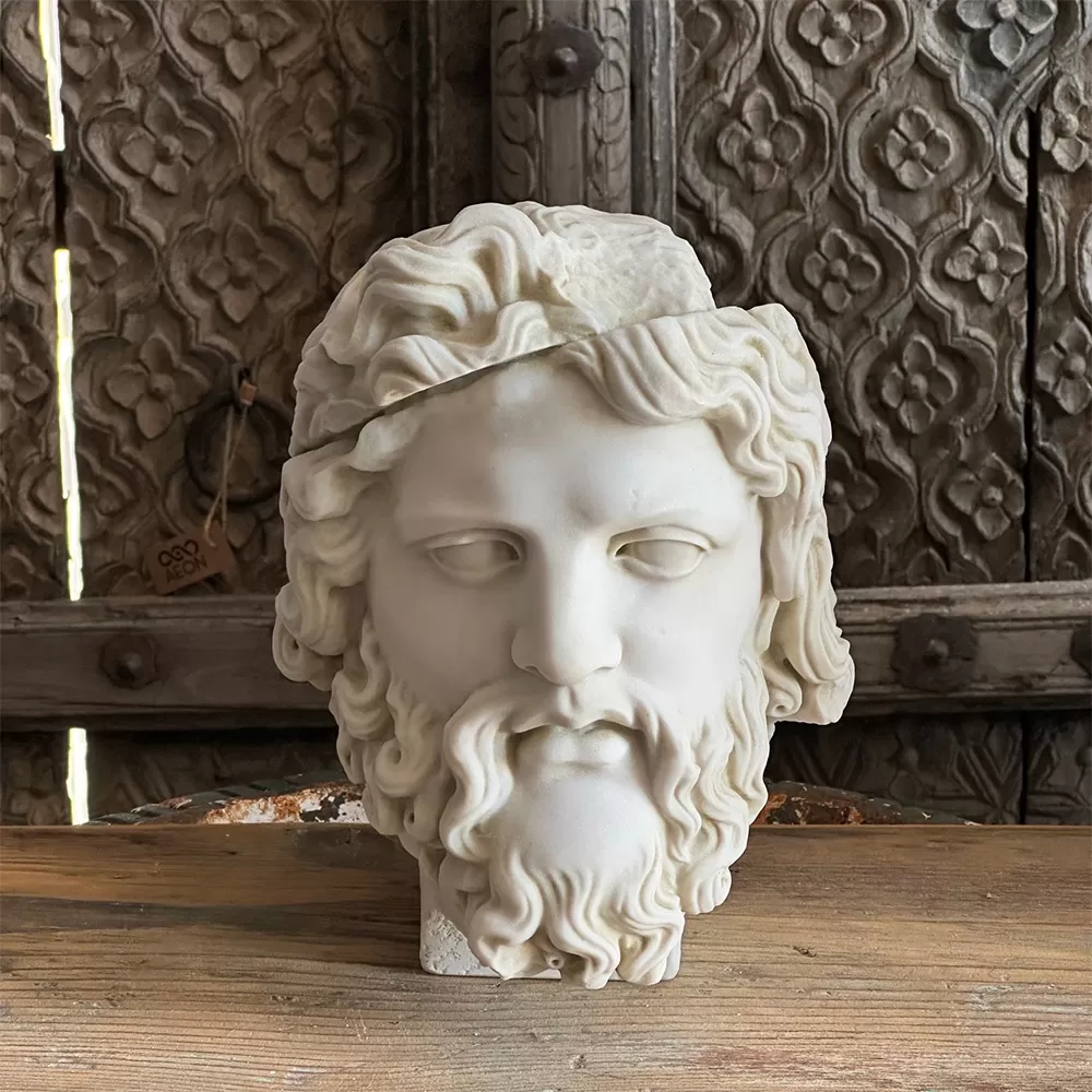 Zeus Bust Made with Compressed Marble Powder