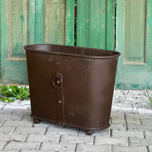 Iron Bath with Ring Handles - Zinc Planter