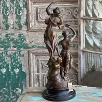 Blacksmith With Lady Spelter Sculpture