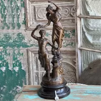 Blacksmith With Lady Spelter Sculpture