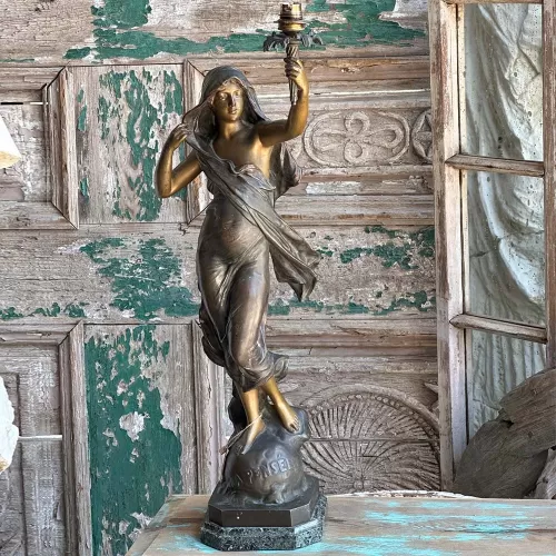 Bronze Women Sculpture lamp