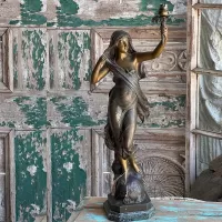 Bronze Women Sculpture lamp