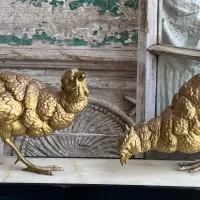 Bronze pheasants Sculpture With Marble Base