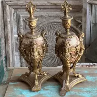 Pair Cassolettes  Marble Vases