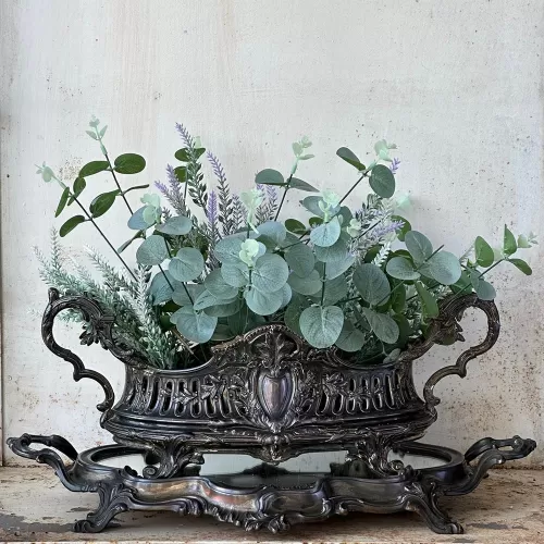 Art Nouveau Jardiniere with Mirror Tray