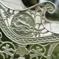 Garden Bench with Cast Iron Legs and Wooden Frame