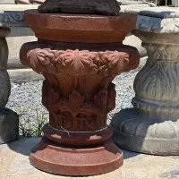 Cast Iron Flower Pot and Pedestal