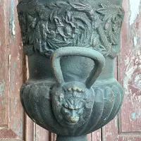 Cast Stone Flower Pot and Base