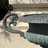 Cast Iron Flowerpot and Base