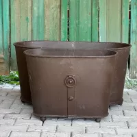Iron Bath with Ring Handles - Zinc Planter