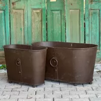 Iron Bath with Ring Handles - Zinc Planter