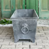 Metal Diktörtgen Galvaliz Patineli Dikim Saksısı