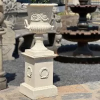 Cast Iron Vase And Pedestal