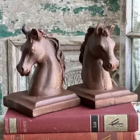 Cast Iron Horse Bookends