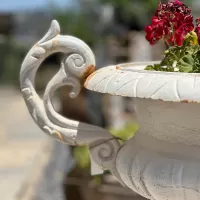 Cast Iron Vase And Pedestal